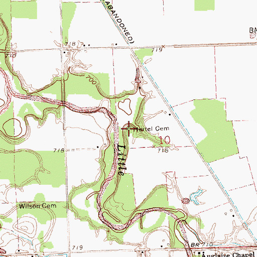 Topographic Map of Hertel Cemetery, OH