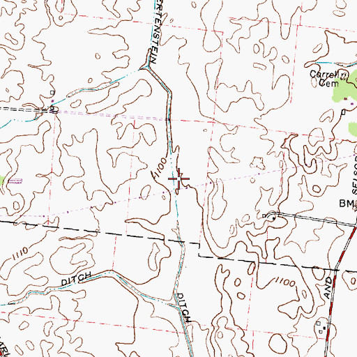 Topographic Map of Hertenstein Ditch, OH