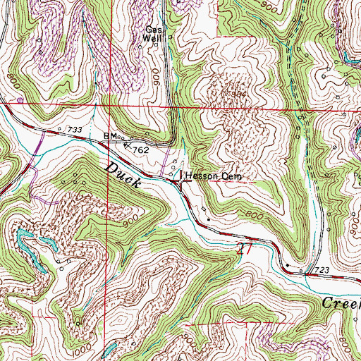 Topographic Map of Hesson Cemetery, OH