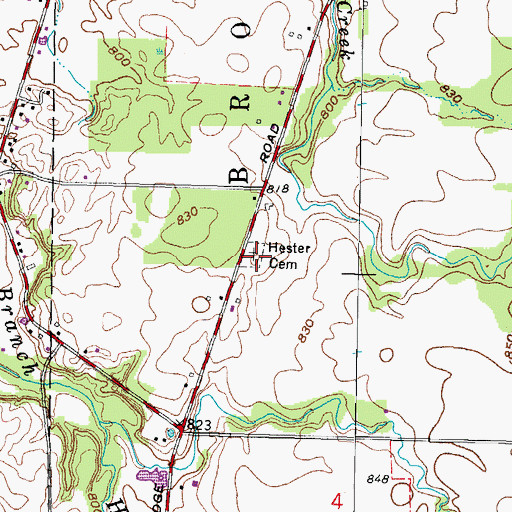 Topographic Map of Hester Cemetery, OH
