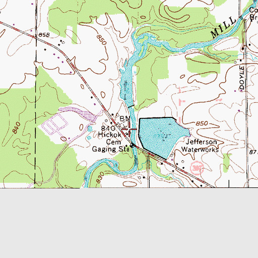 Topographic Map of Hickok Cemetery, OH