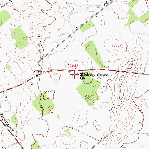 Topographic Map of Hickory Grove Church, OH