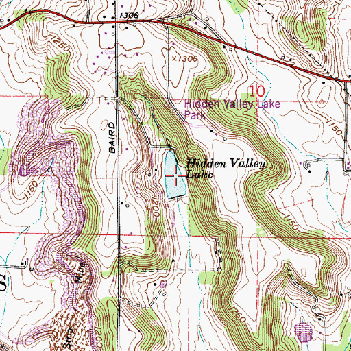 Topographic Map of Hidden Valley Lake, OH