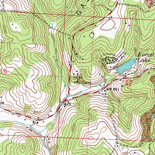 Topographic Map of Hill Cemetery, OH