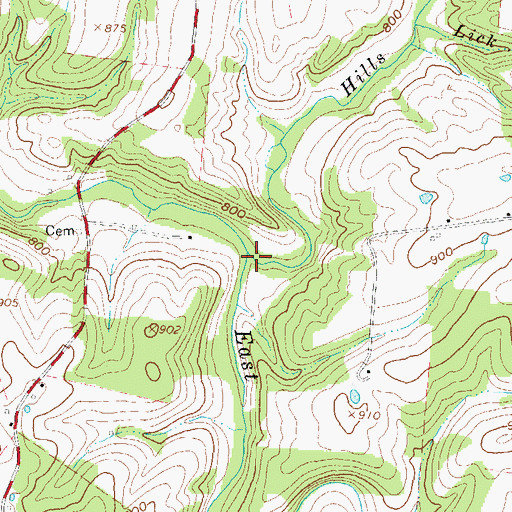 Topographic Map of Hills Fork, OH