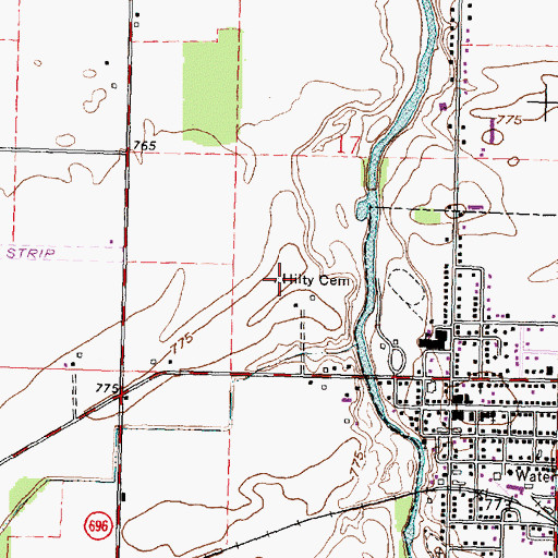 Topographic Map of Hilty Cemetery, OH