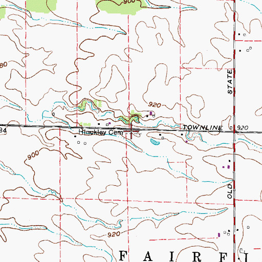 Topographic Map of Hinckley Cemetery, OH