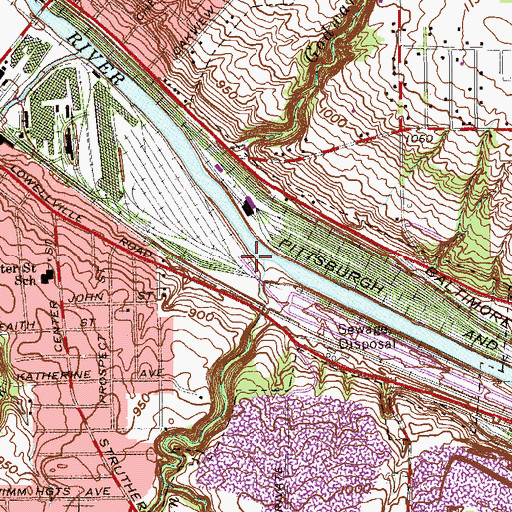 Topographic Map of Hines Run, OH