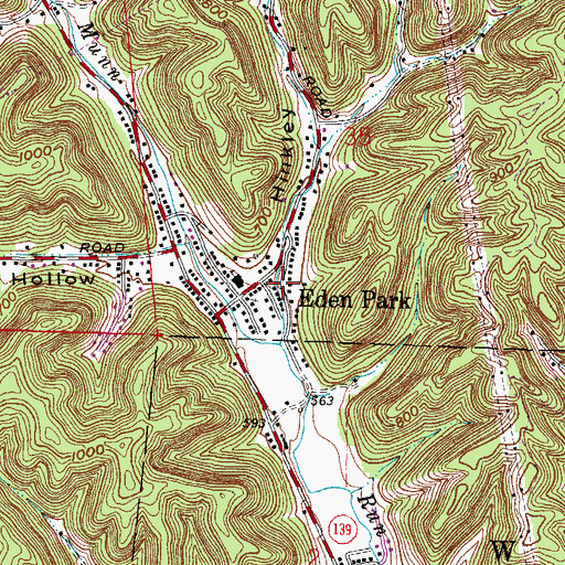 Topographic Map of Hinkley Hollow, OH
