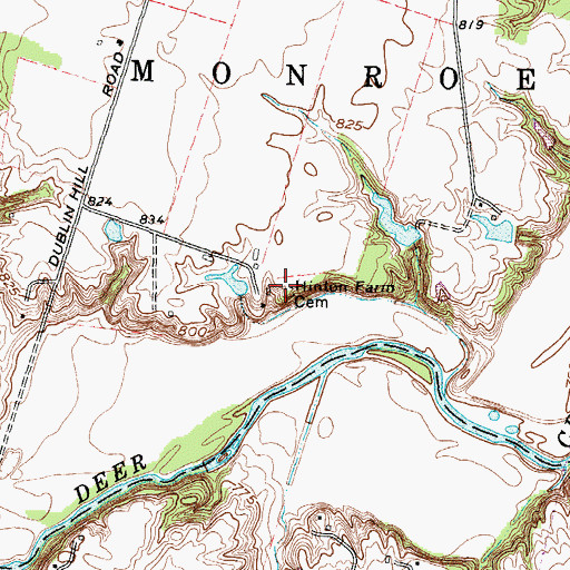 Topographic Map of Hinton Farm Cemetery, OH