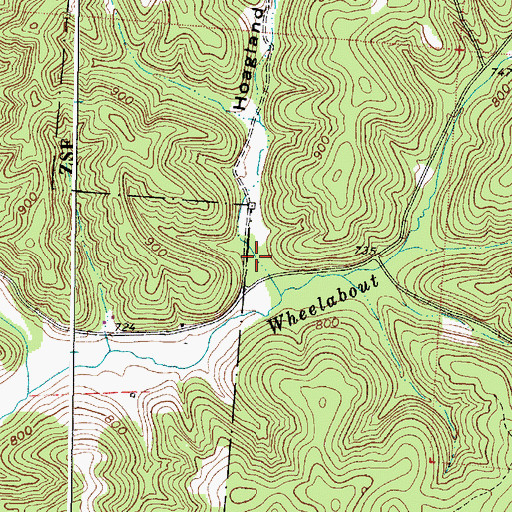 Topographic Map of Hoagland Hollow, OH