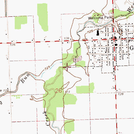 Topographic Map of Hoaglin Creek, OH