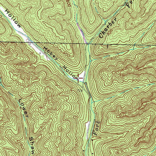 Topographic Map of Hobey Hollow, OH