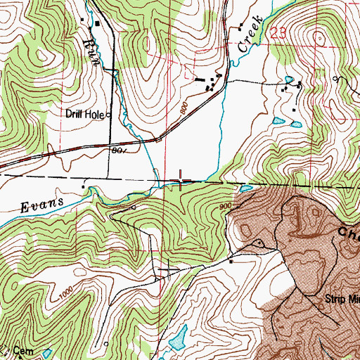 Topographic Map of Hoffman Run, OH