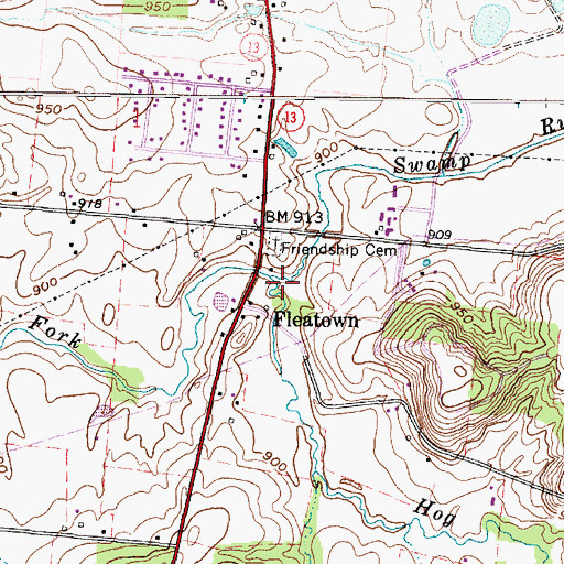 Topographic Map of Hog Run, OH