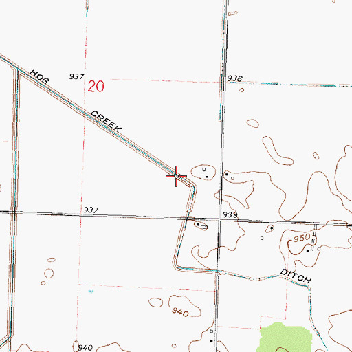 Topographic Map of Hog Creek Ditch, OH