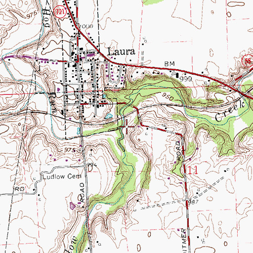 Topographic Map of Hog Run, OH