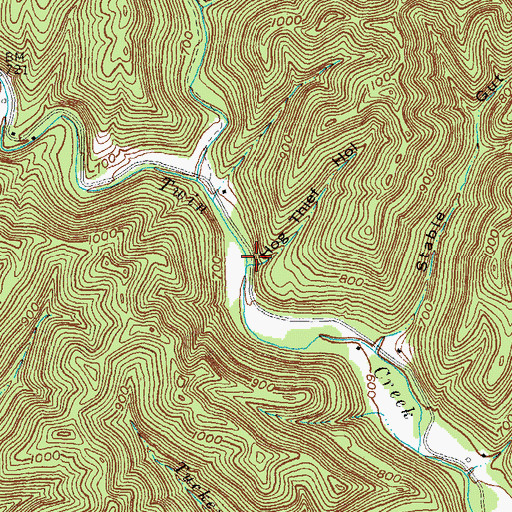 Topographic Map of Hog Thief Hollow, OH
