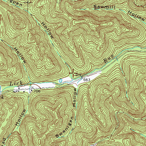 Topographic Map of Hogpen Hollow, OH