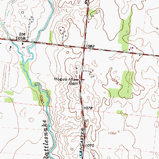Topographic Map of Hogue - Allen Cemetery, OH