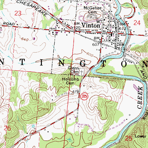 Topographic Map of Holcomb Cemetery, OH