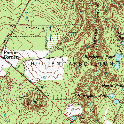 Topographic Map of Holden Arboretum, OH