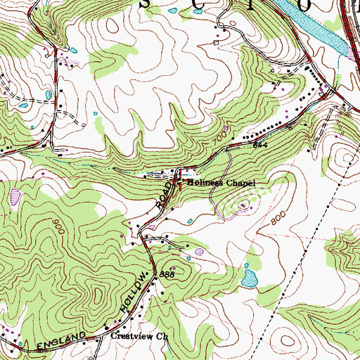 Topographic Map of Holiness Chapel, OH