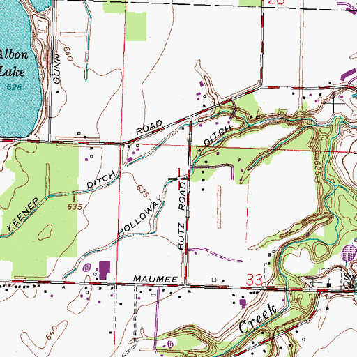 Topographic Map of Holloway Ditch, OH
