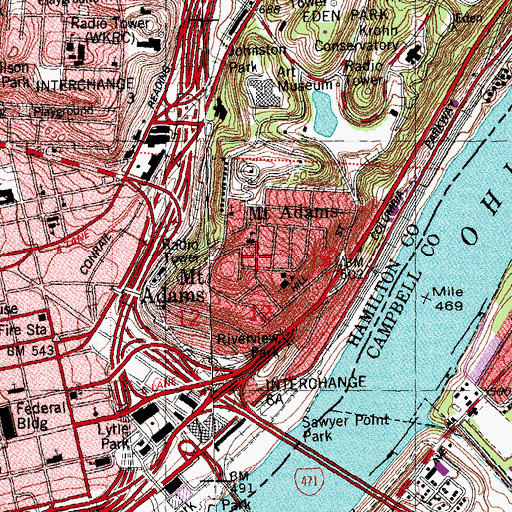 Topographic Map of Holy Cross School (historical), OH