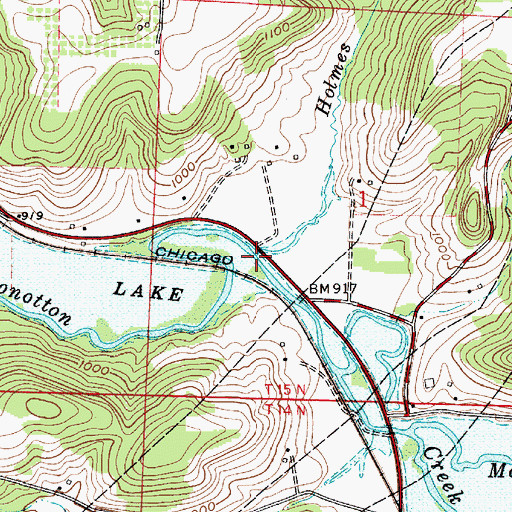 Topographic Map of Holmes Run, OH