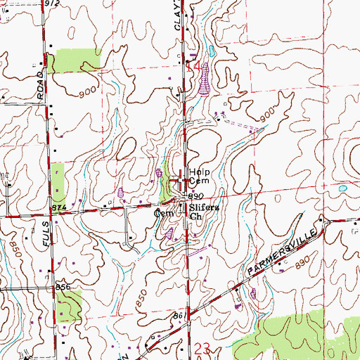 Topographic Map of Holp Cemetery, OH