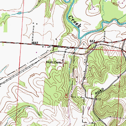 Topographic Map of Holt Cemetery, OH