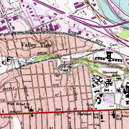 Topographic Map of Holton Park, OH
