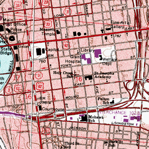 Topographic Map of Holy Cross School, OH
