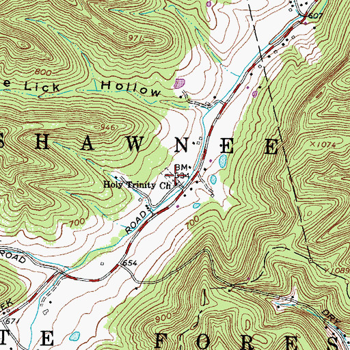 Topographic Map of Holy Trinity Church, OH