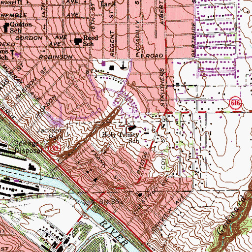 Topographic Map of Holy Trinity School, OH
