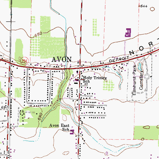 Topographic Map of Holy Trinity School, OH