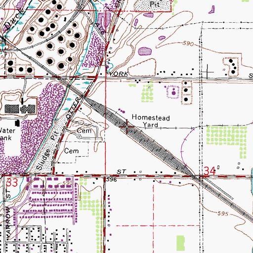 Topographic Map of Homestead Yard, OH