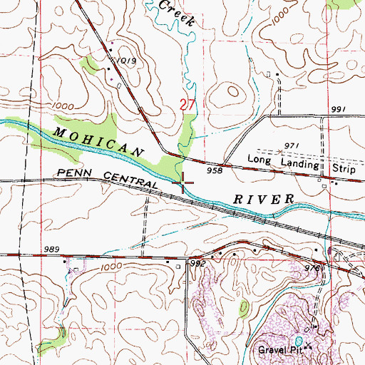 Topographic Map of Honey Creek, OH