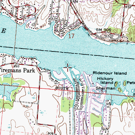 Topographic Map of Honey Creek, OH