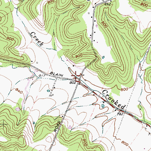 Topographic Map of Honey Creek, OH
