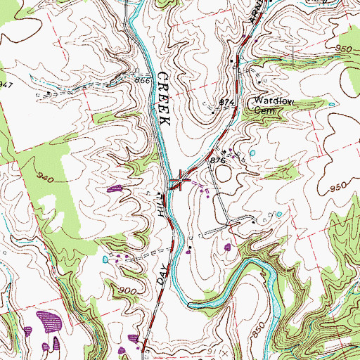 Topographic Map of Honey Run, OH