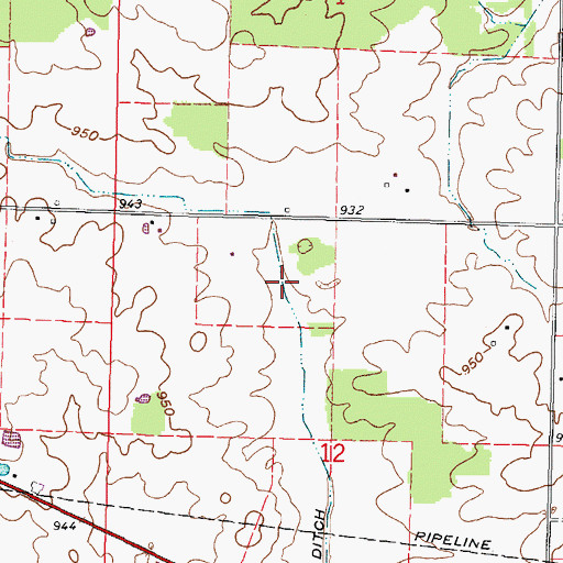 Topographic Map of Hooper Ditch, OH