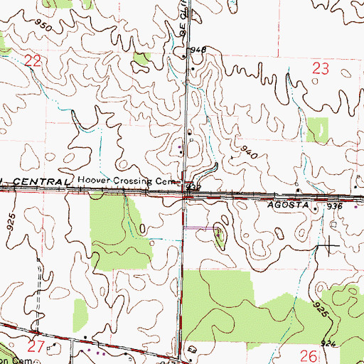 Topographic Map of Hoover Crossing Cemetery, OH