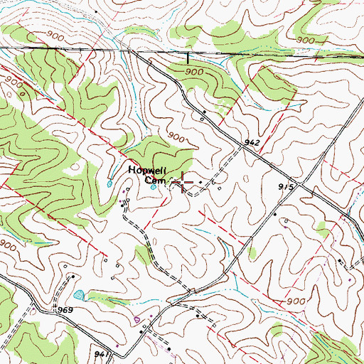 Topographic Map of Hopewell Cemetery, OH