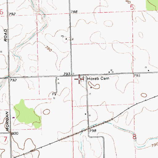 Topographic Map of Horeb Cemetery, OH