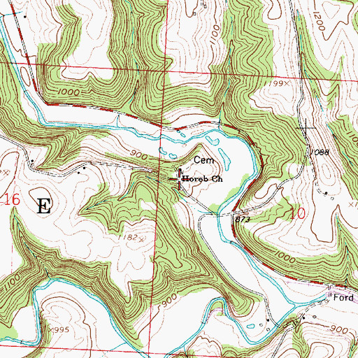 Topographic Map of Horeb Church, OH