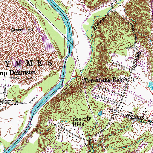 Topographic Map of Horner Run, OH