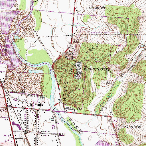 Topographic Map of Horns Hill Park, OH