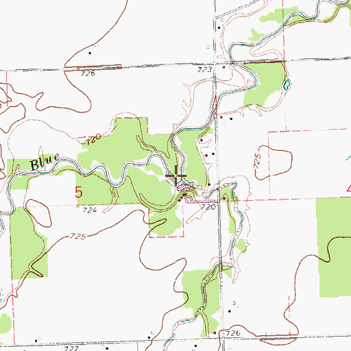 Topographic Map of Horse Run, OH